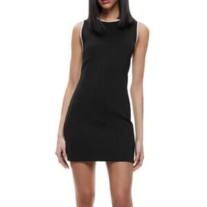 ALICE + OLIVIA WOMENS 8 EDRIS SLEEVELESS MINI DRESS BLACK COCKTAIL PARTY NEW
